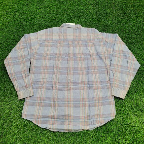 Vintage LEVIS Poplin Button Shirt Large 22x30 Blue Western - Picture 2 of 13